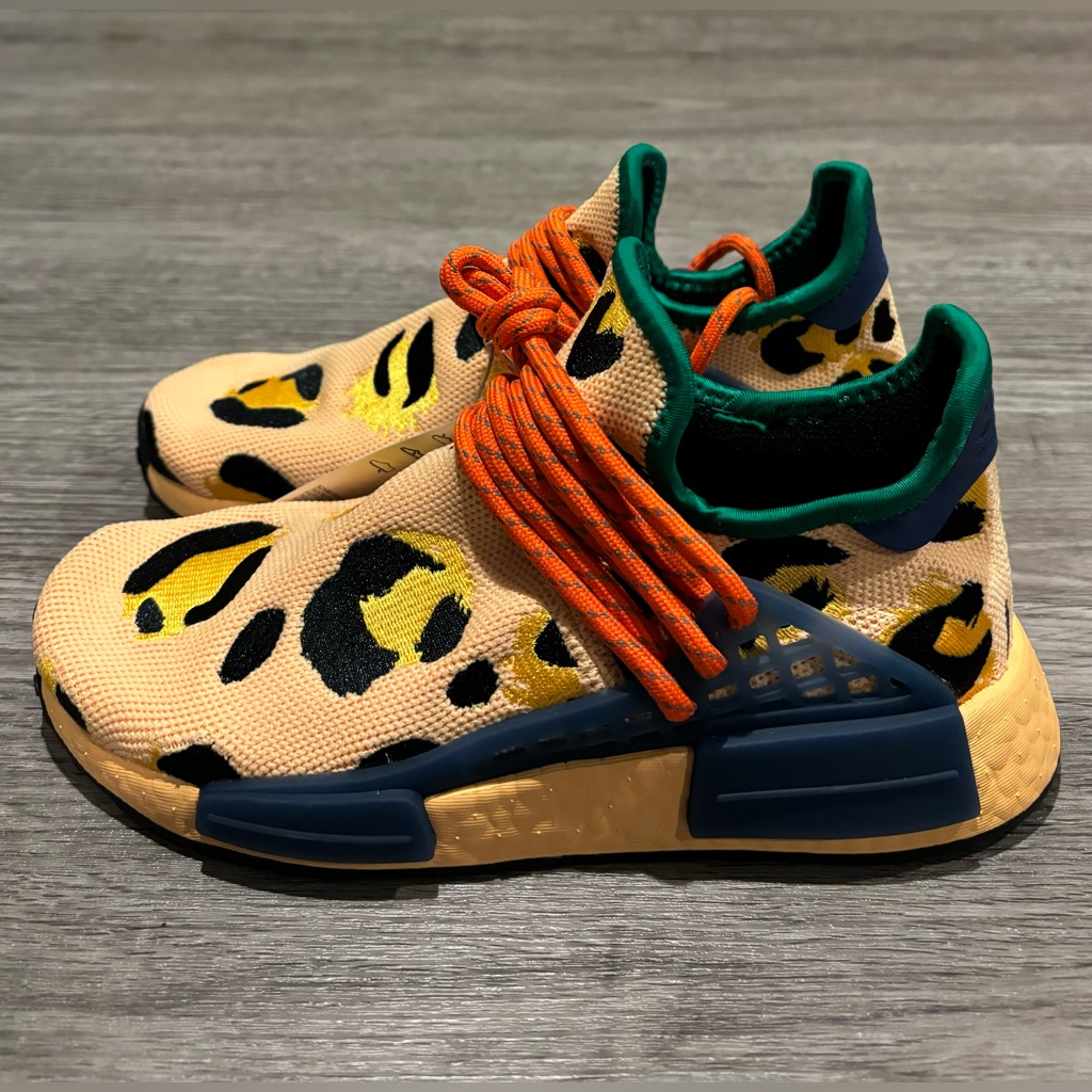 Men’s Size 8.5 - Pharrell X Adidas Nmd Human Race Animal Print Pulse Amber
